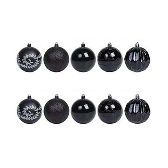 Set of 10 Black Ornaments Decorations - Picture 2 of 6